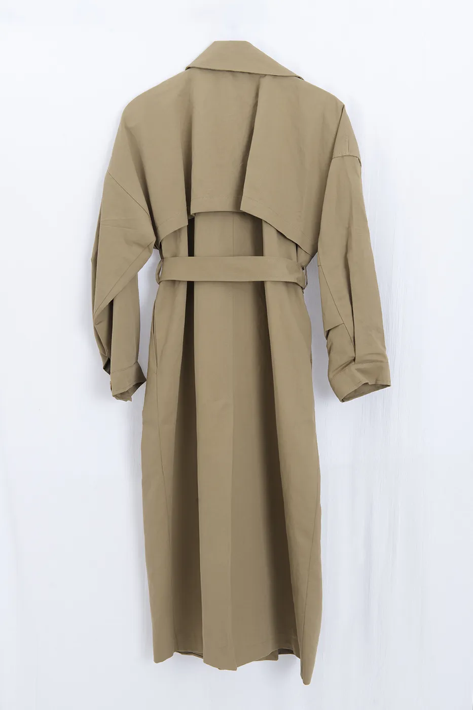 Bayan Haki Oversize Pamuklu Trençkot