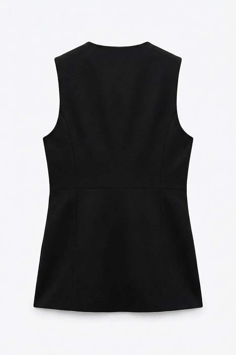 Bayan Siyah Düğmeli Fit Yelek