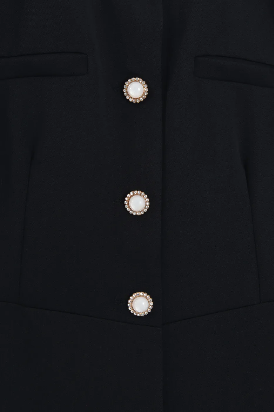 Bayan Siyah Düğmeli Fit Yelek