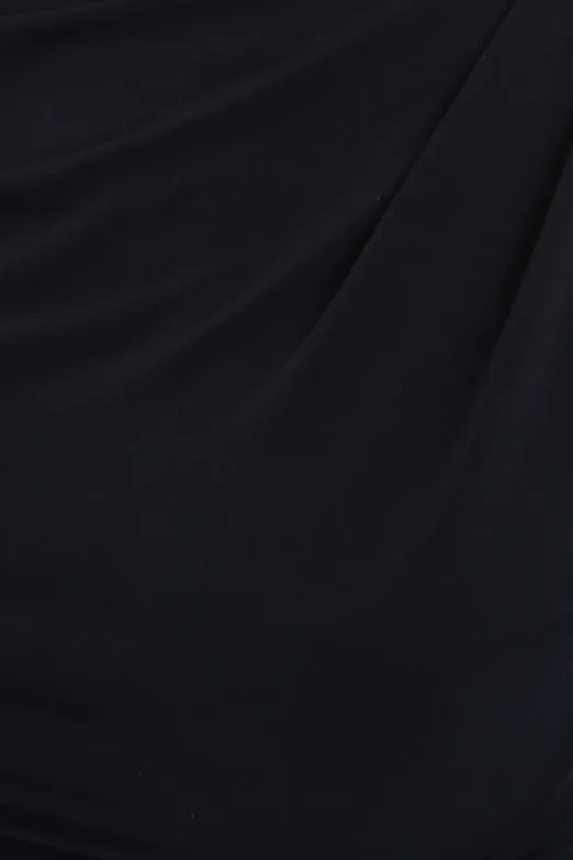 Bayan Siyah Drapeli Kayık Yakalı Top - BSL