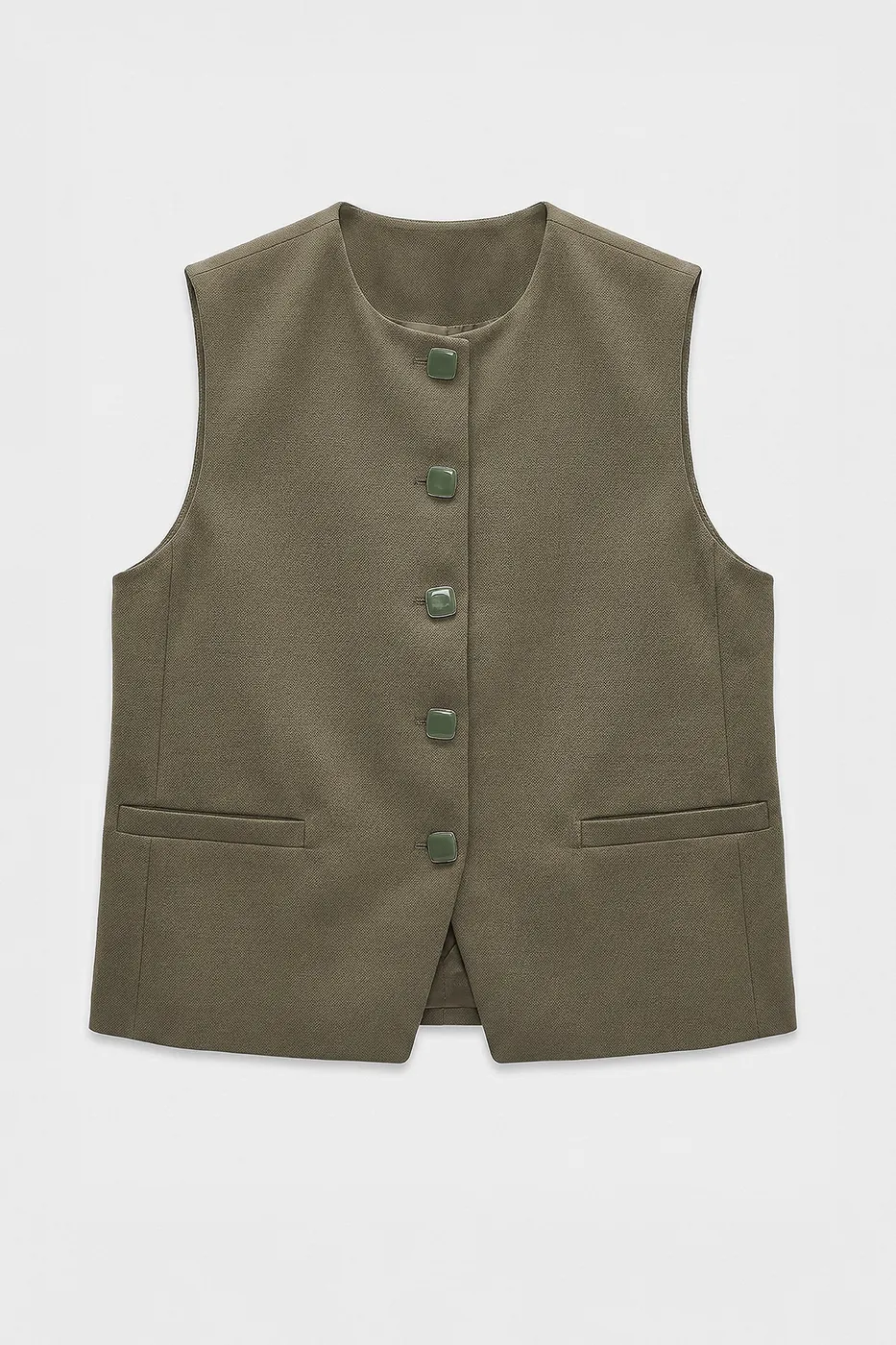 Bayan Haki Yuvarlak Yakalı Yelek