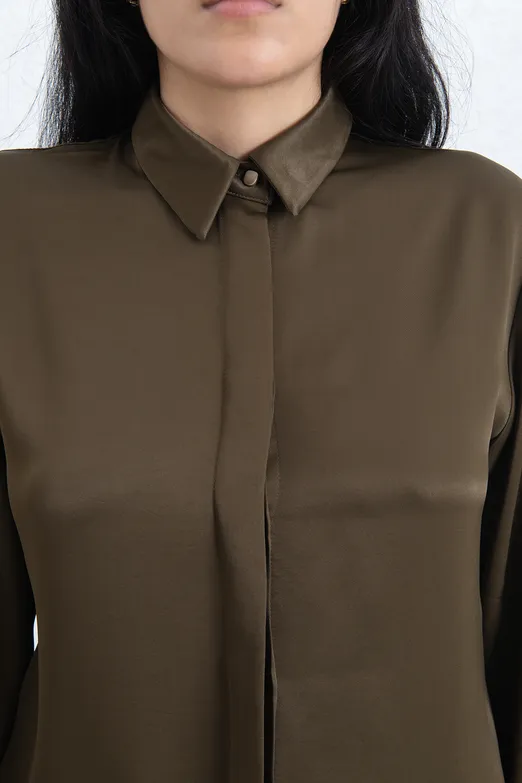 Bayan Haki Saten Gömlek - BSL