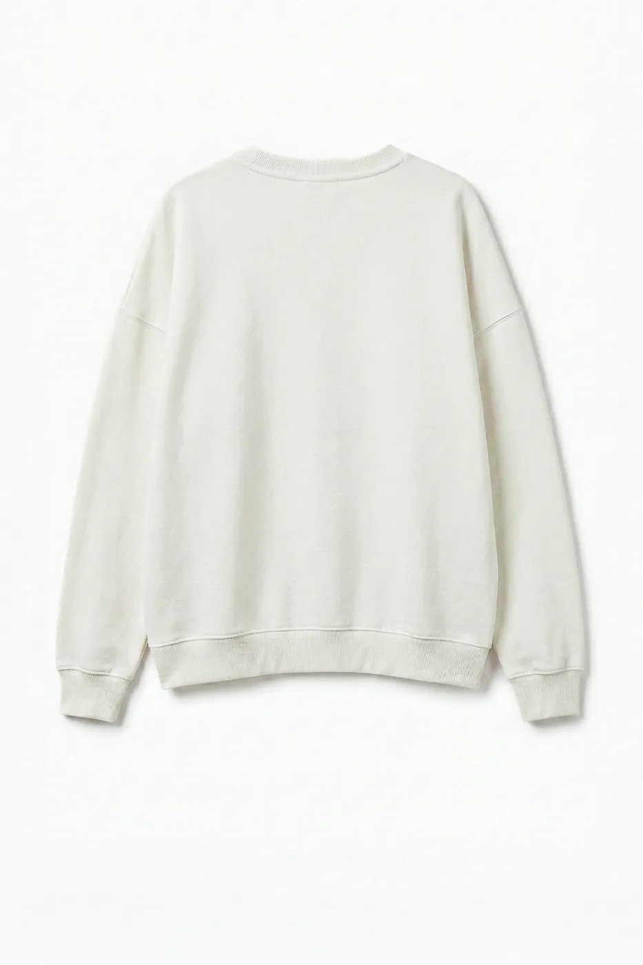 Bayan Ekru Baskılı Basic Sweatsirt