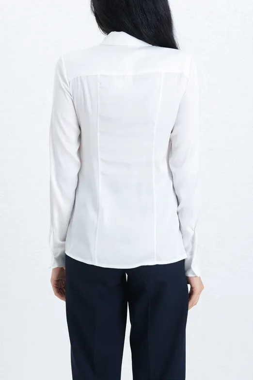 Bayan Beyaz Poplin Gömlek - BSL