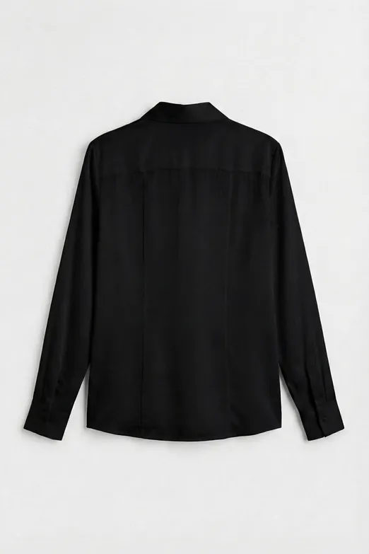 Bayan Siyah Poplin Gömlek - BSL