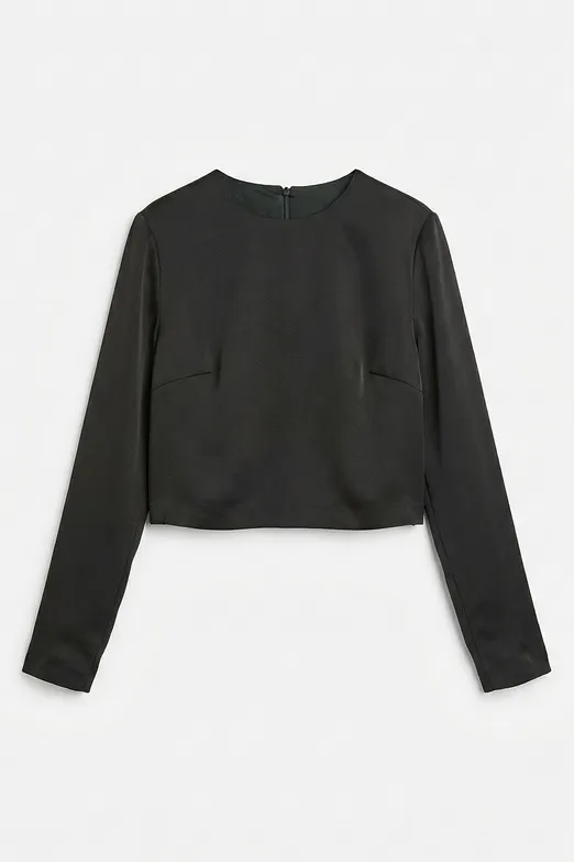 Bayan Yeşil Saten Bluz - BSL