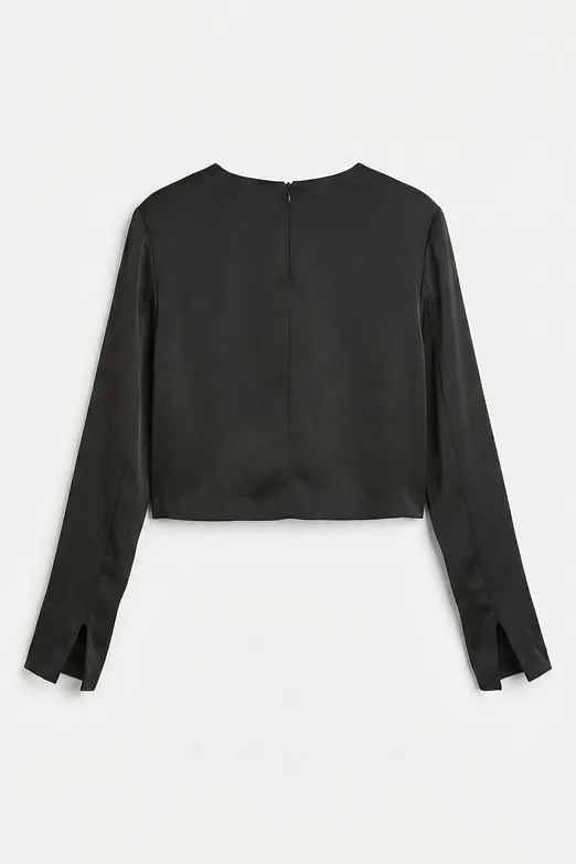 Bayan Yeşil Saten Bluz - BSL