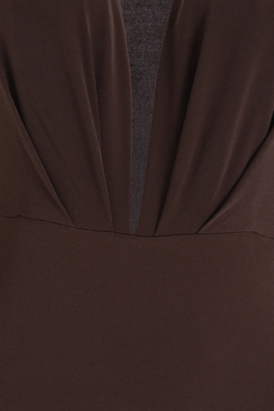 Bayan Kahverengi Derin V Yakalı Bodysuit