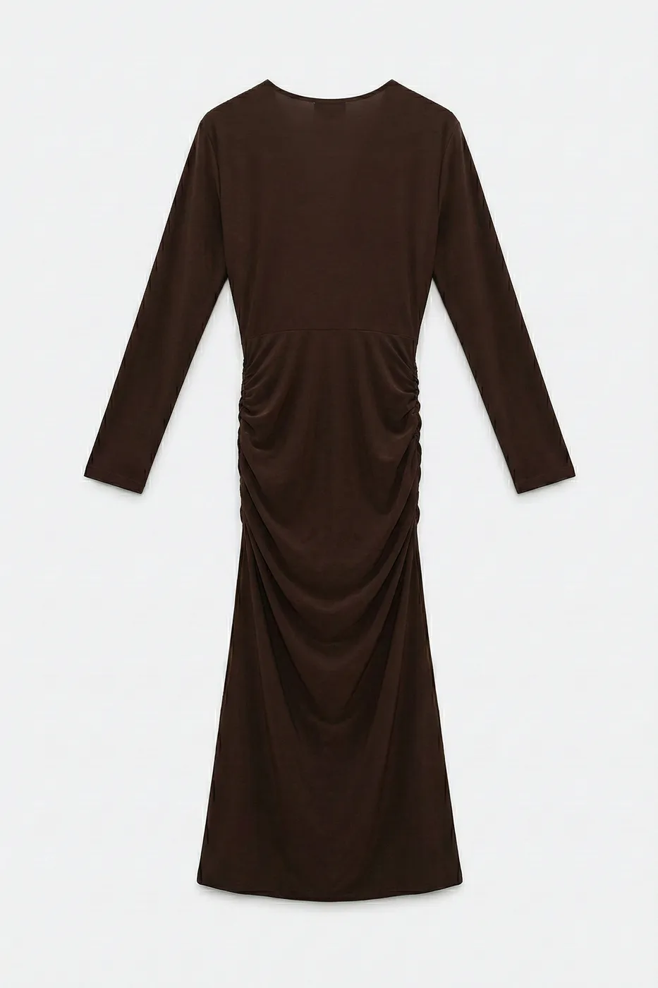 Bayan Kahverengi Toka Detaylı Deapeli Kalem Elbise