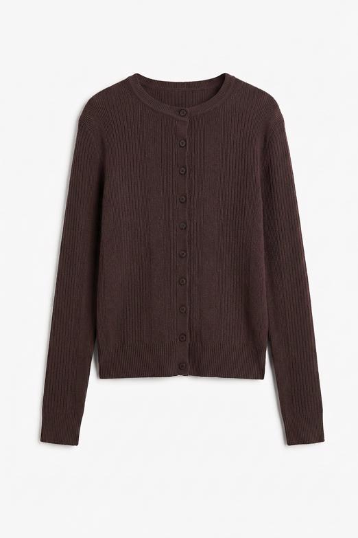 Bayan  Triko Fitilli Slim Hırka