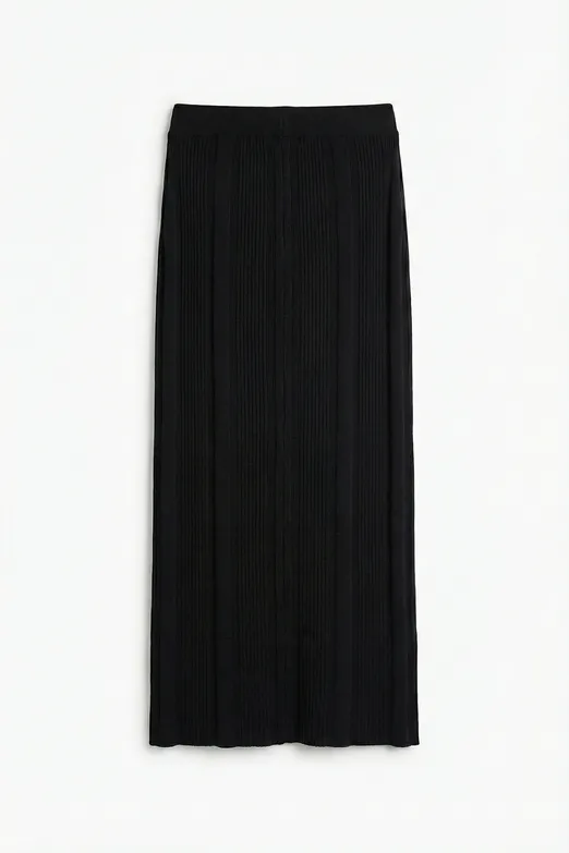 Bayan Siyah Triko Midi Kalem Etek - BSL