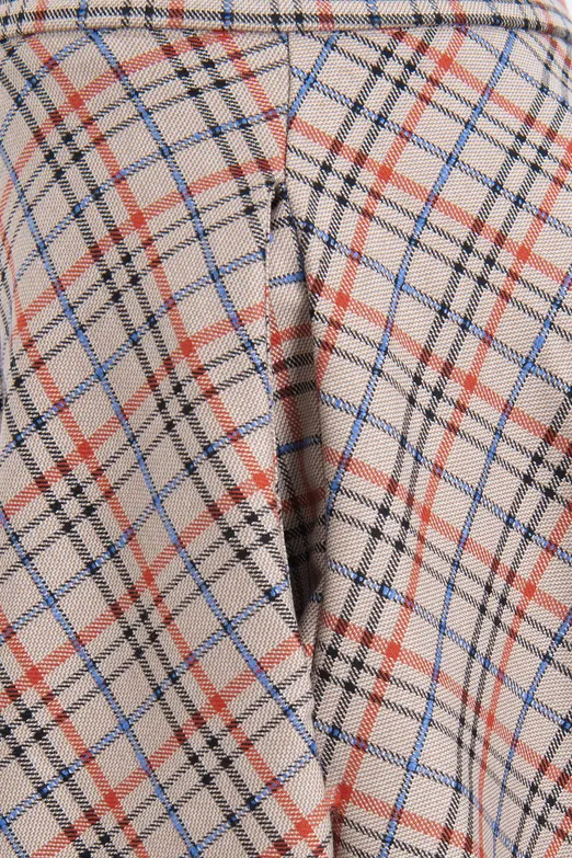 Bayan Bej Ekoseli Kloş Midi Etek - BSL