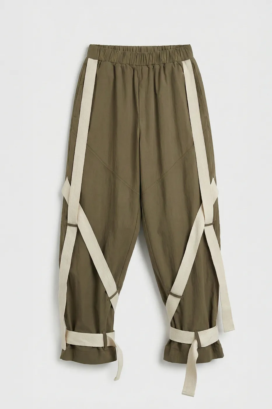 Bayan Haki Şerit Detaylı Jogger Pantolon