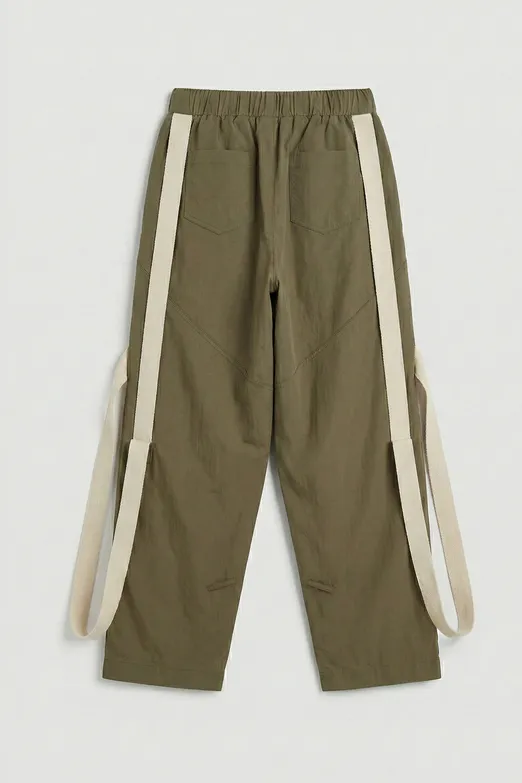 Bayan Haki Şerit Detaylı Jogger Pantolon - BSL