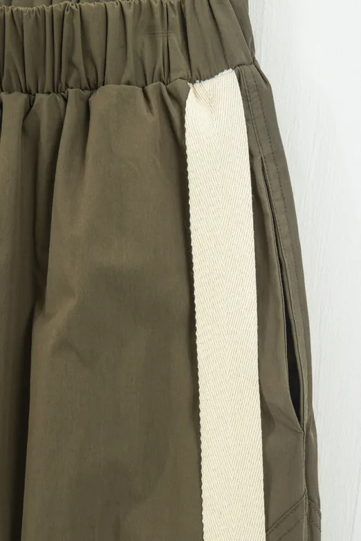 Bayan Haki Şerit Detaylı Jogger Pantolon - BSL