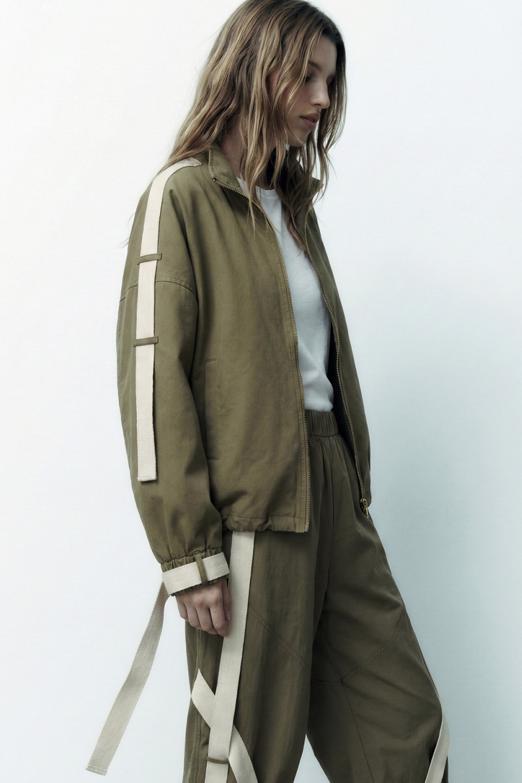 Bayan  Şerit Detaylı Mont