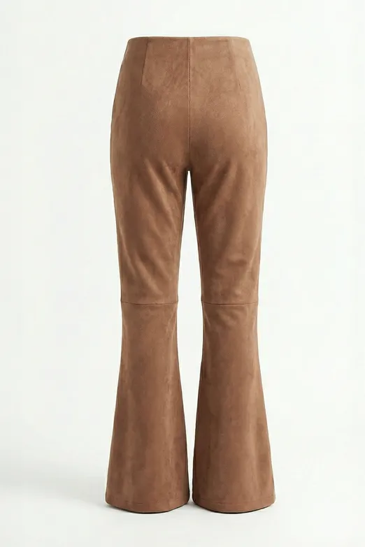 Bayan Camel Normal Bel Süet Pantolon - BSL