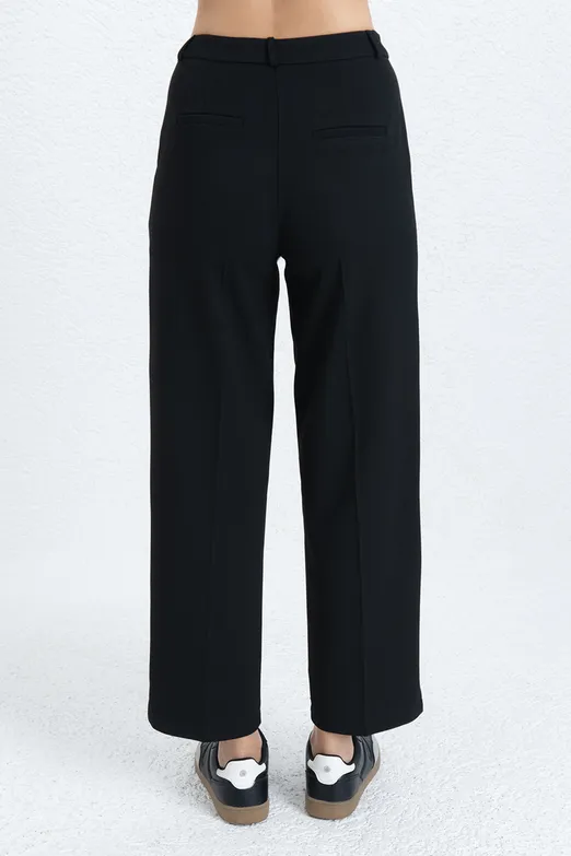 Bayan Siyah Bilek Boy Kumaş Pantolon - BSL