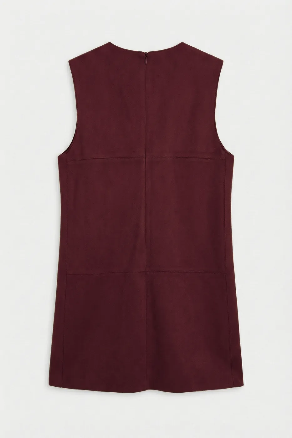 Bayan Bordo Süet Görünümlü Mini Jile Elbise