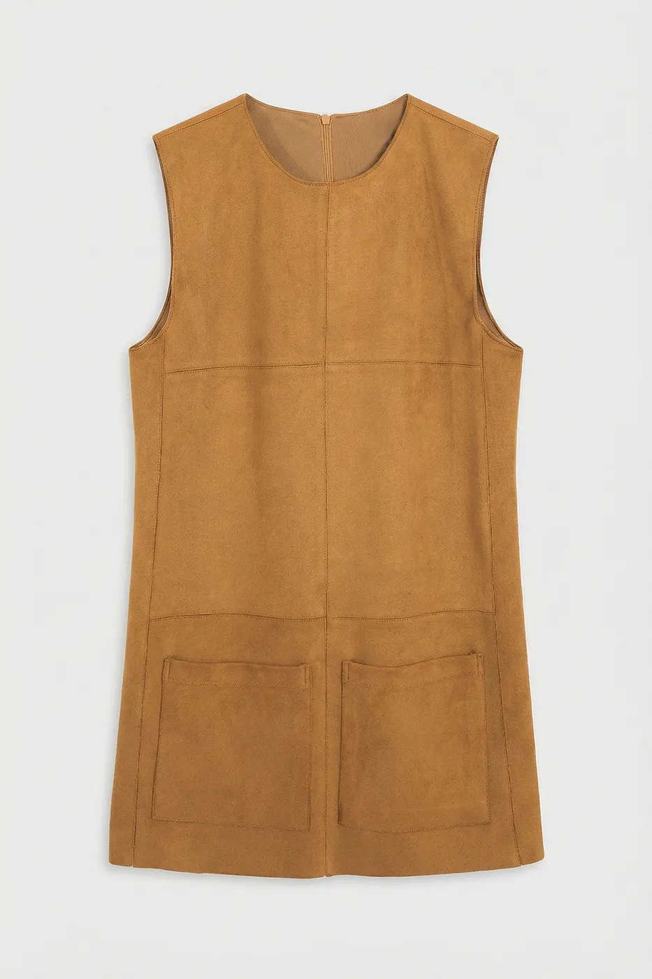 Bayan Hardal Süet Görünümlü Mini Jile Elbise