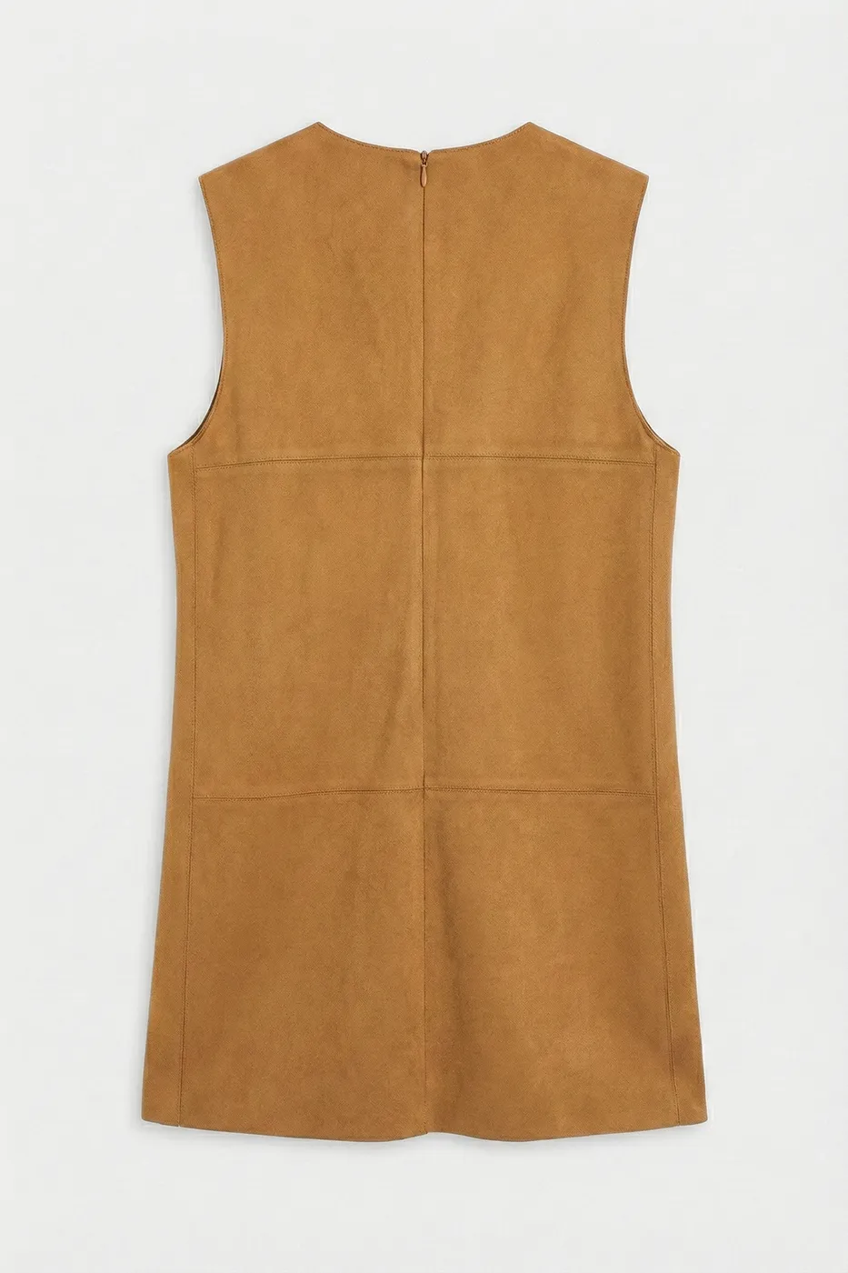 Bayan Hardal Süet Görünümlü Mini Jile Elbise