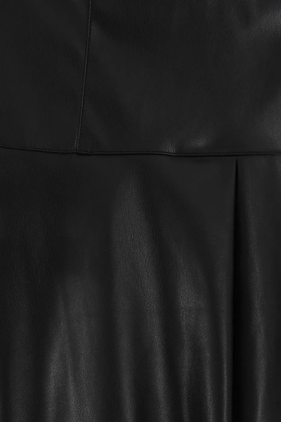 Bayan Siyah Pileli Mini Deri Etek