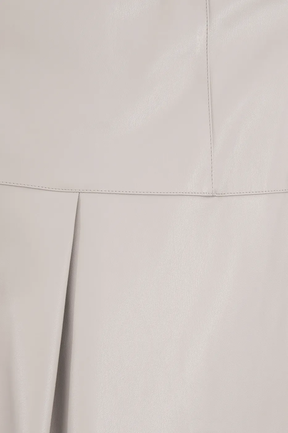 Bayan Taş Pileli Mini Deri Etek