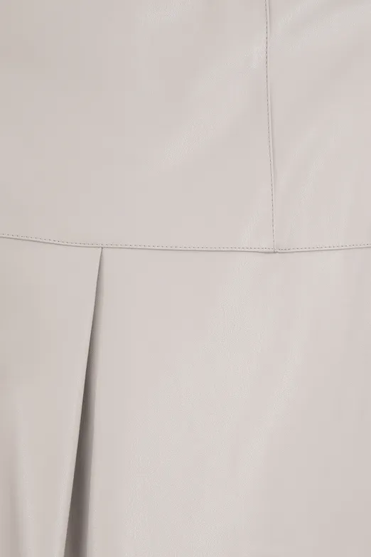 Bayan Taş Pileli Mini Deri Etek - BSL