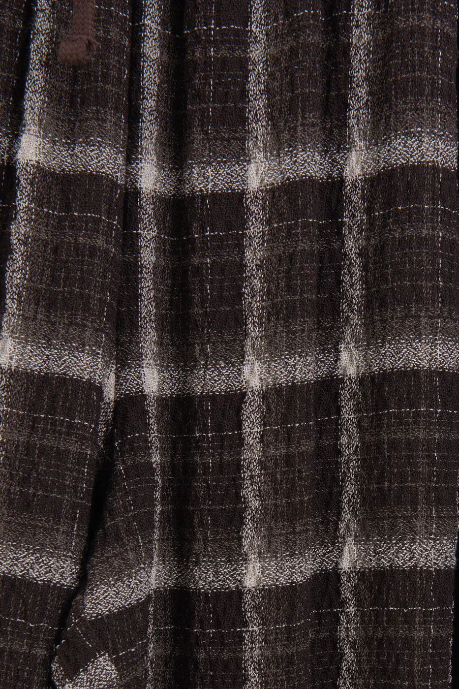 Bayan Kahverengi Ekoseli Şalvar Pantolon