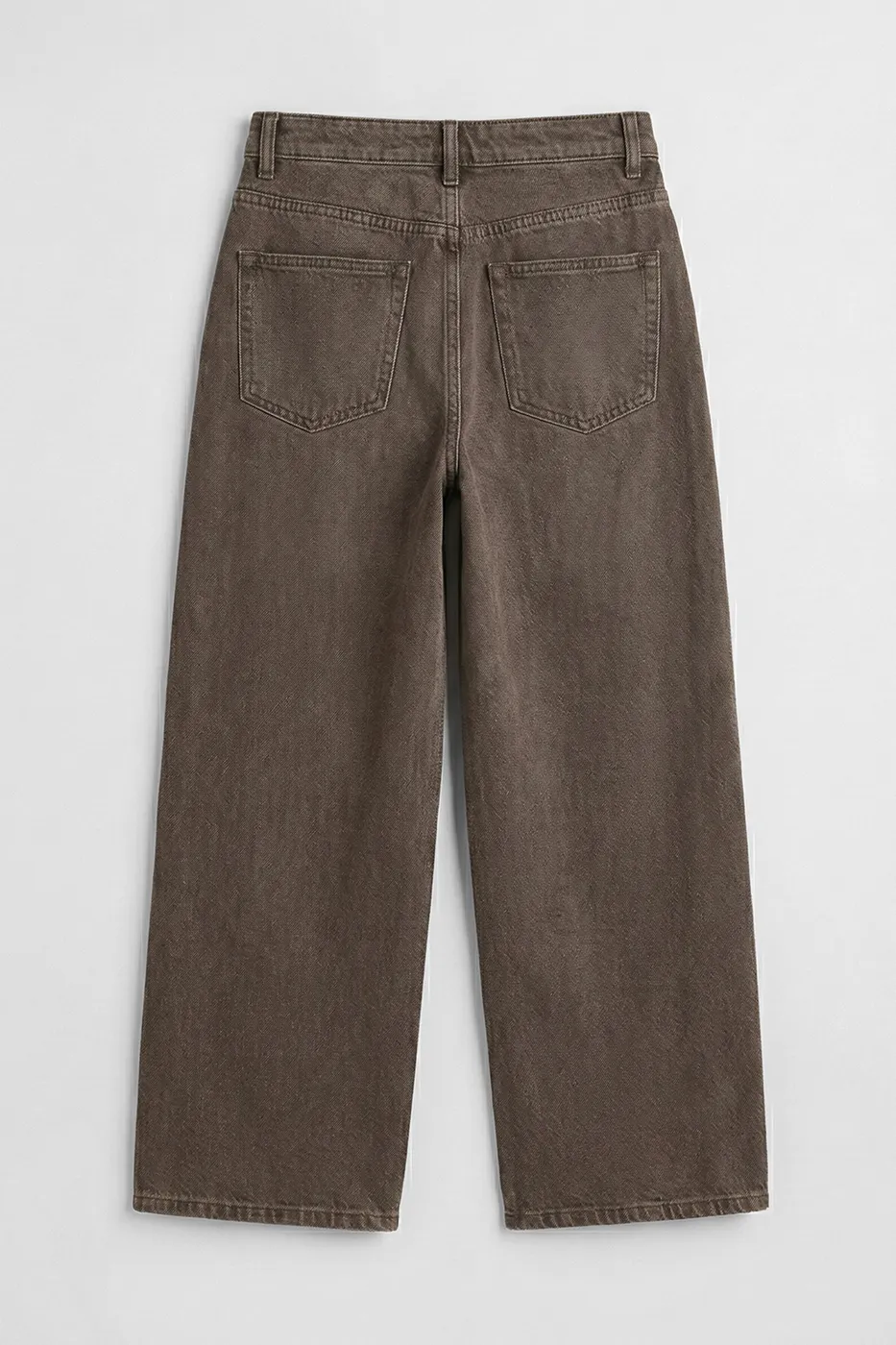 Bayan Kahverengi Geniş Kalıp Renkli Denim Pantolon