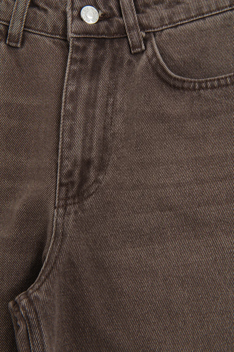 Bayan Kahverengi Geniş Kalıp Renkli Denim Pantolon