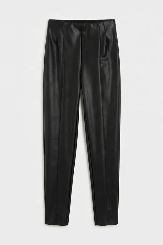 Bayan Siyah Licralı Deri Tayt - BSL