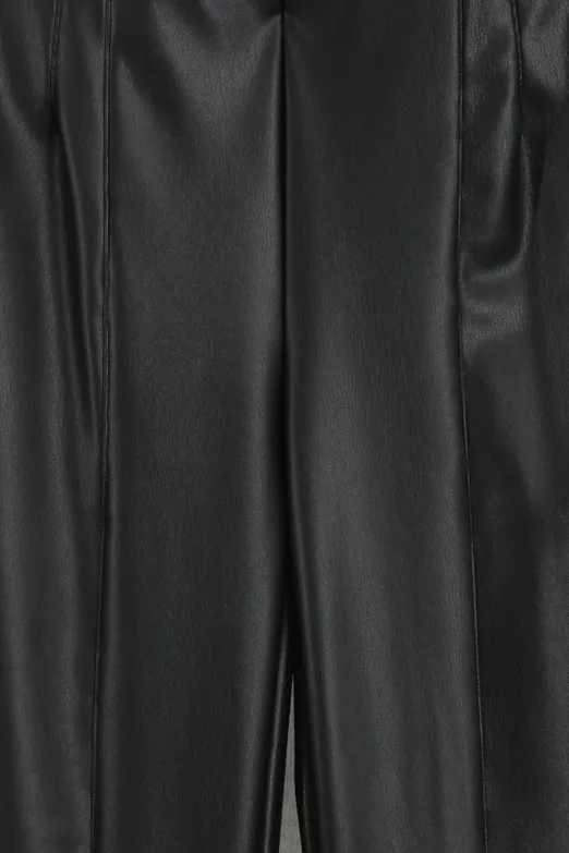 Bayan Siyah Licralı Deri Tayt - BSL