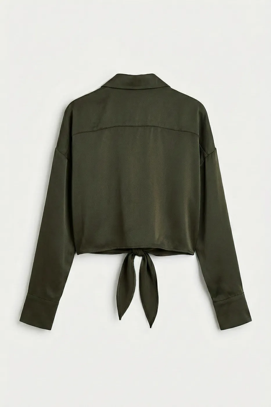 Bayan Haki Bağlamalı Saten Bluz