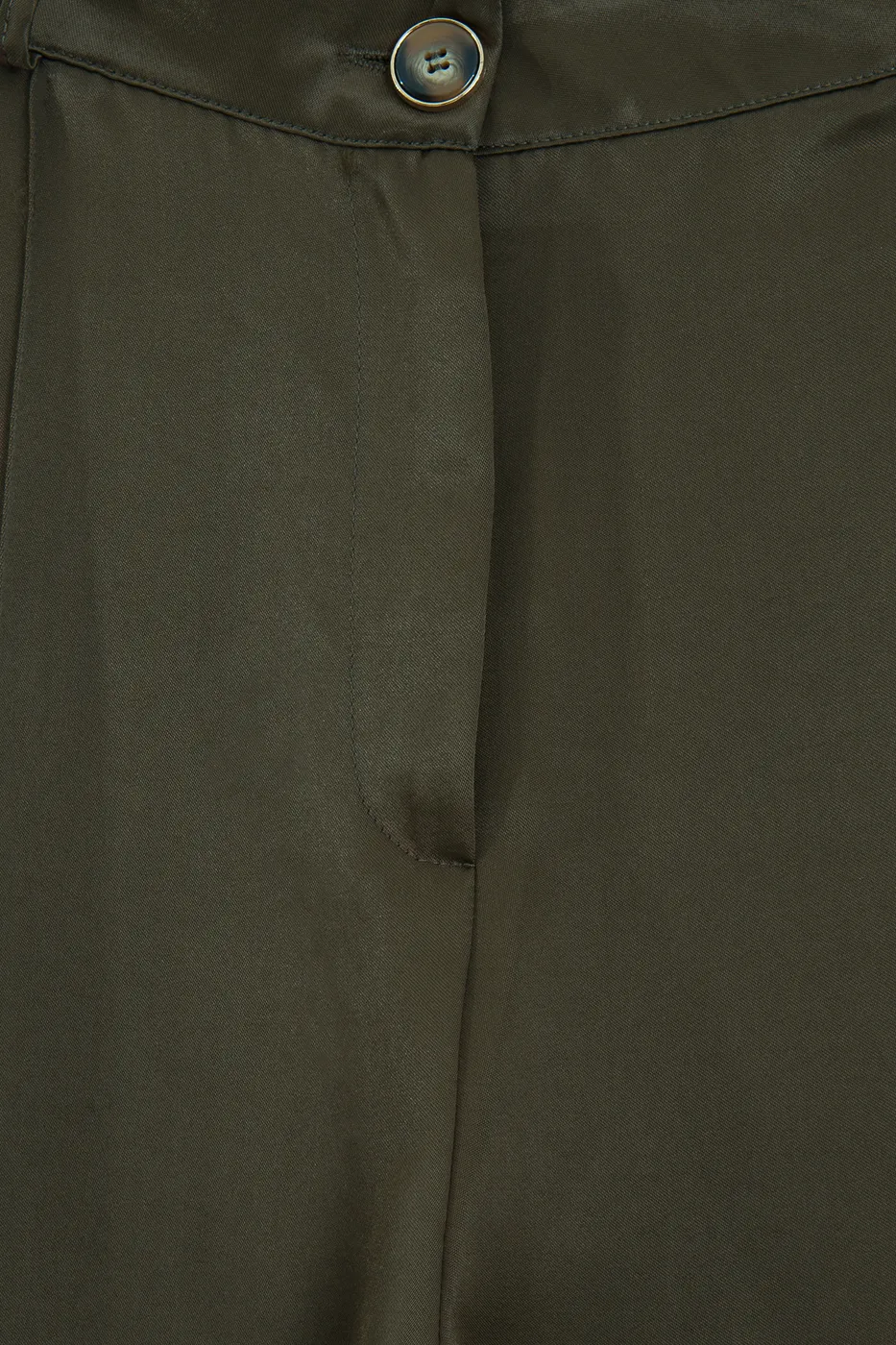 Bayan Haki Düz Kesim Saten Pantolon