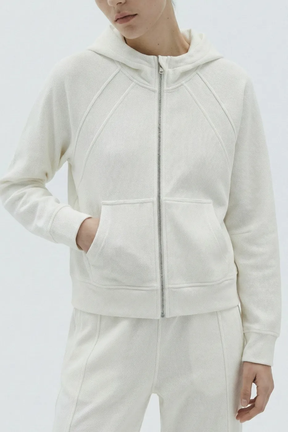 Bayan Beyaz Kapüşonlu Oversize Sweatshirt