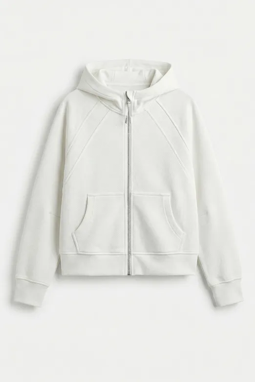 Bayan Beyaz Kapüşonlu Oversize Sweatshirt - BSL