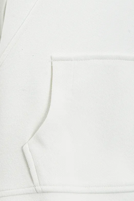 Bayan Beyaz Kapüşonlu Oversize Sweatshirt - BSL