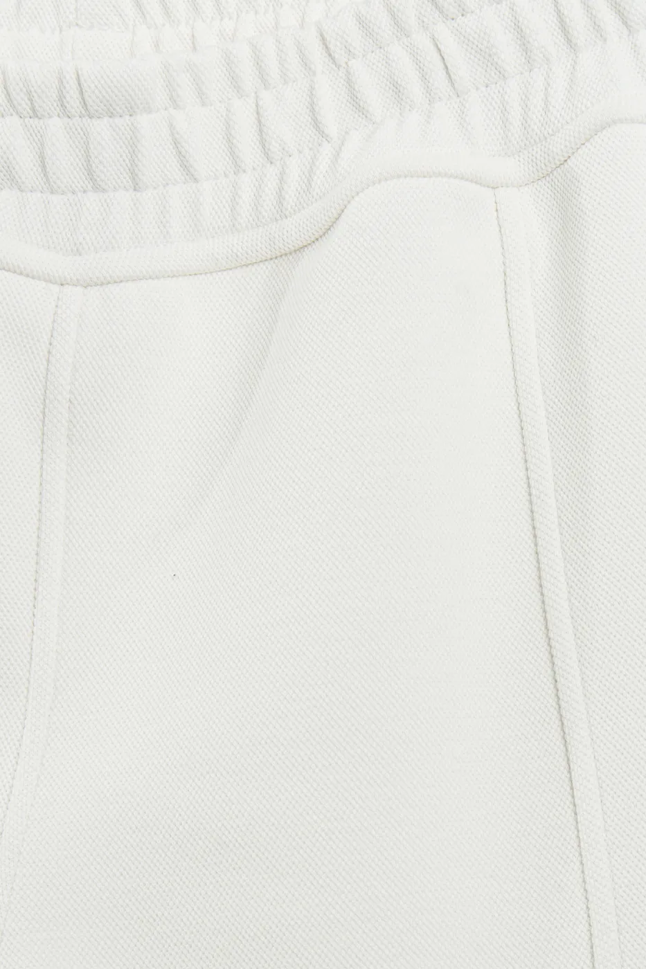 Bayan Beyaz Beli Lastikli Düz Kesim Pantolon