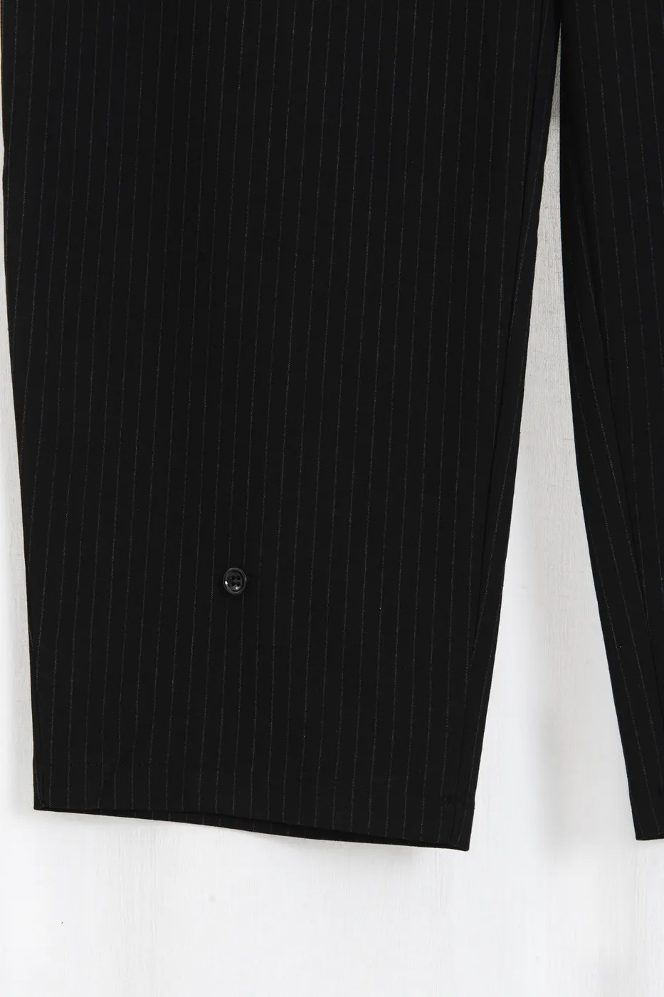 Bayan Siyah Paça Düğmeli Şalvar Pantolon