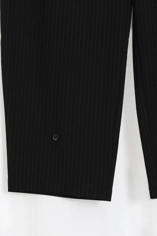 Bayan Siyah Paça Düğmeli Şalvar Pantolon - BSL