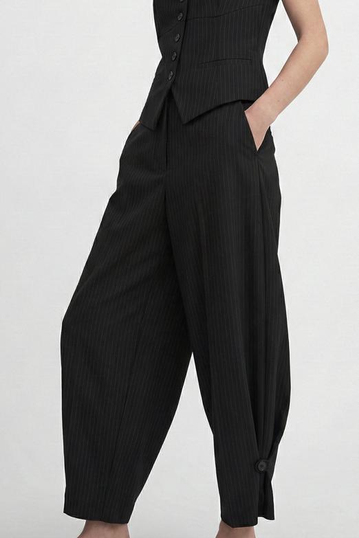 Paça Düğmeli Şalvar Pantolon