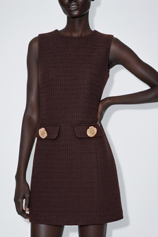 Cep Detaylı Mini Elbise