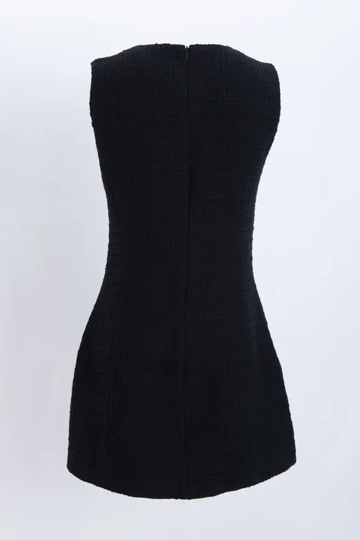 Bayan Siyah Cep Detaylı Mini Elbise - BSL