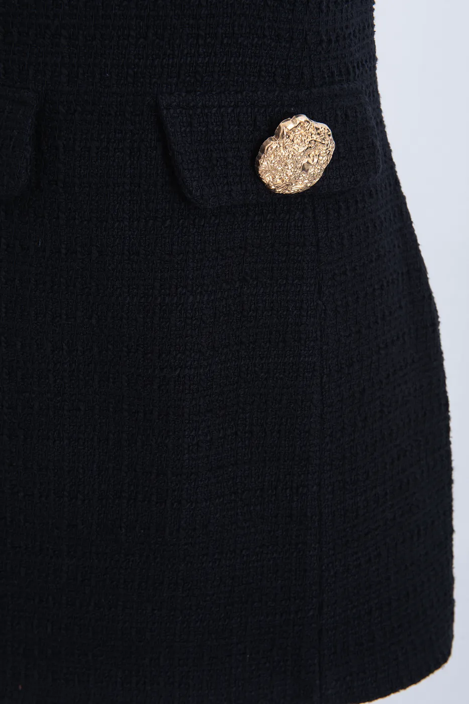 Bayan Siyah Cep Detaylı Mini Elbise