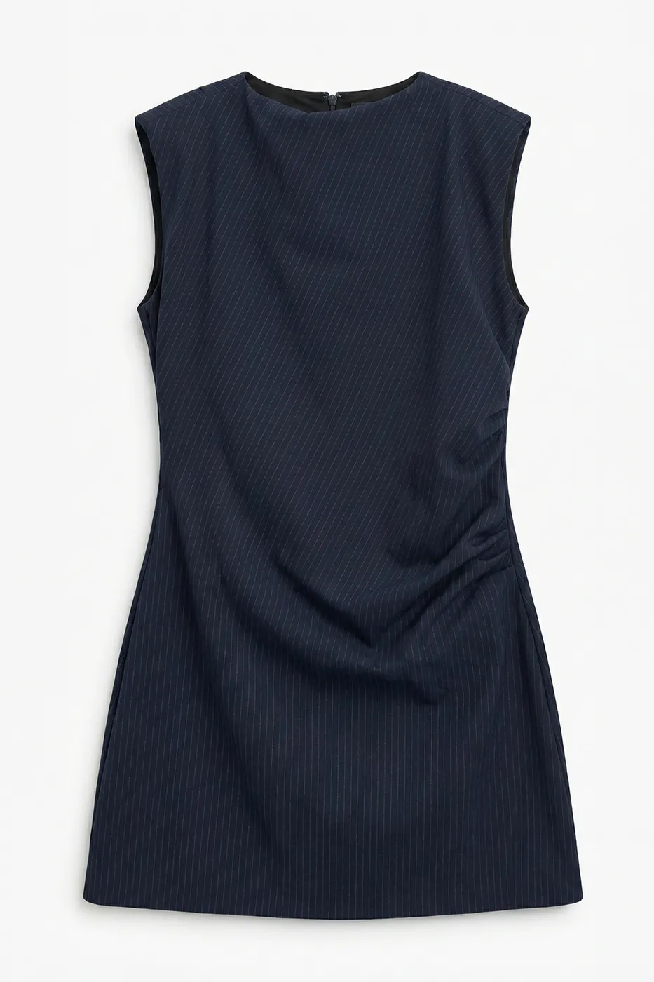 Bayan Lacivert Vatkalı Kısa Elbise