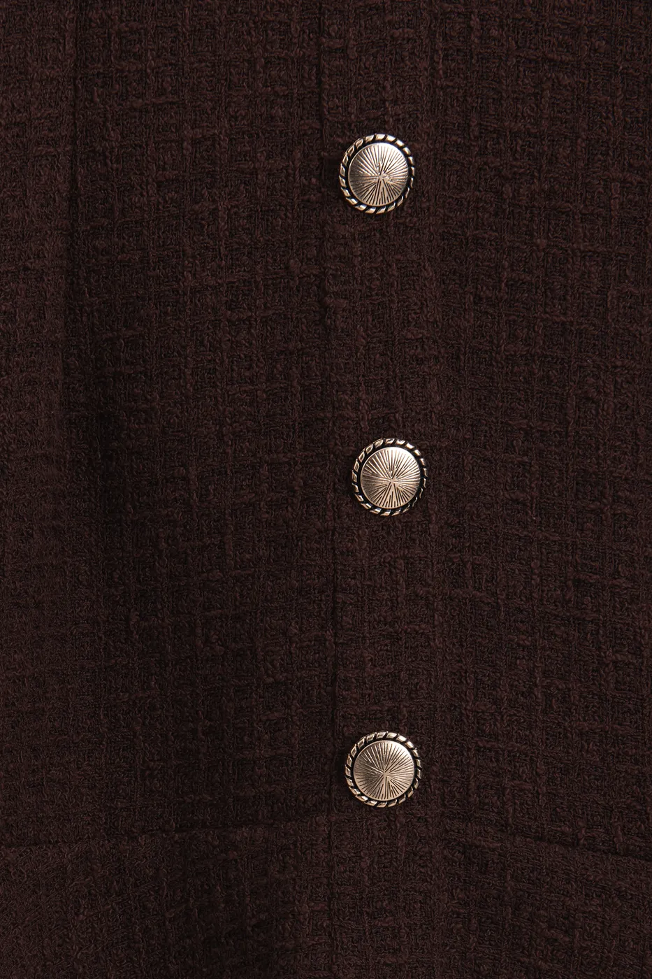 Bayan Kahverengi Düğmeli Tüvit Mini Elbise