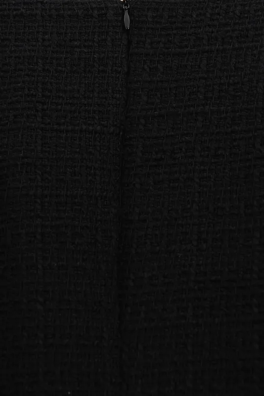 Bayan Siyah Düğmeli Tüvit Mini Elbise - BSL