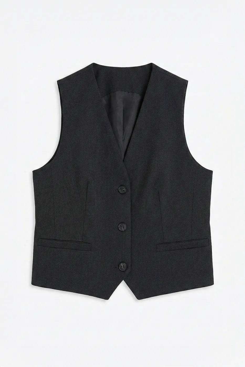 Bayan Antrasit Vücuda Oturan Fit Yelek