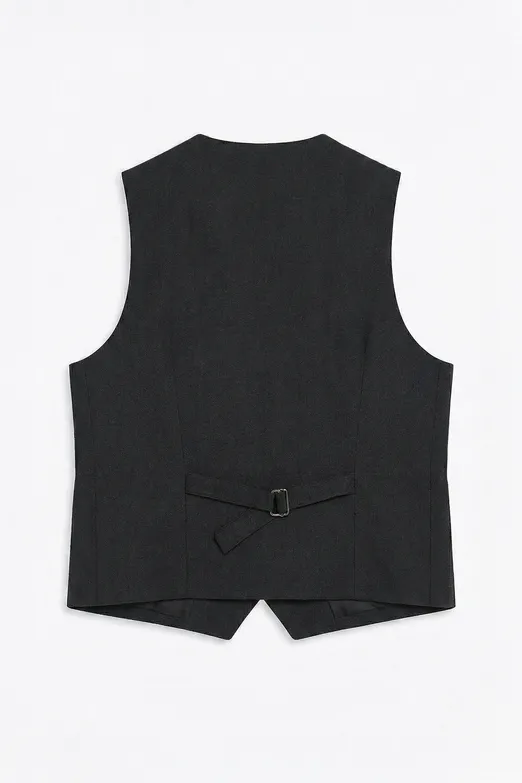 Bayan Antrasit Vücuda Oturan Fit Yelek - BSL